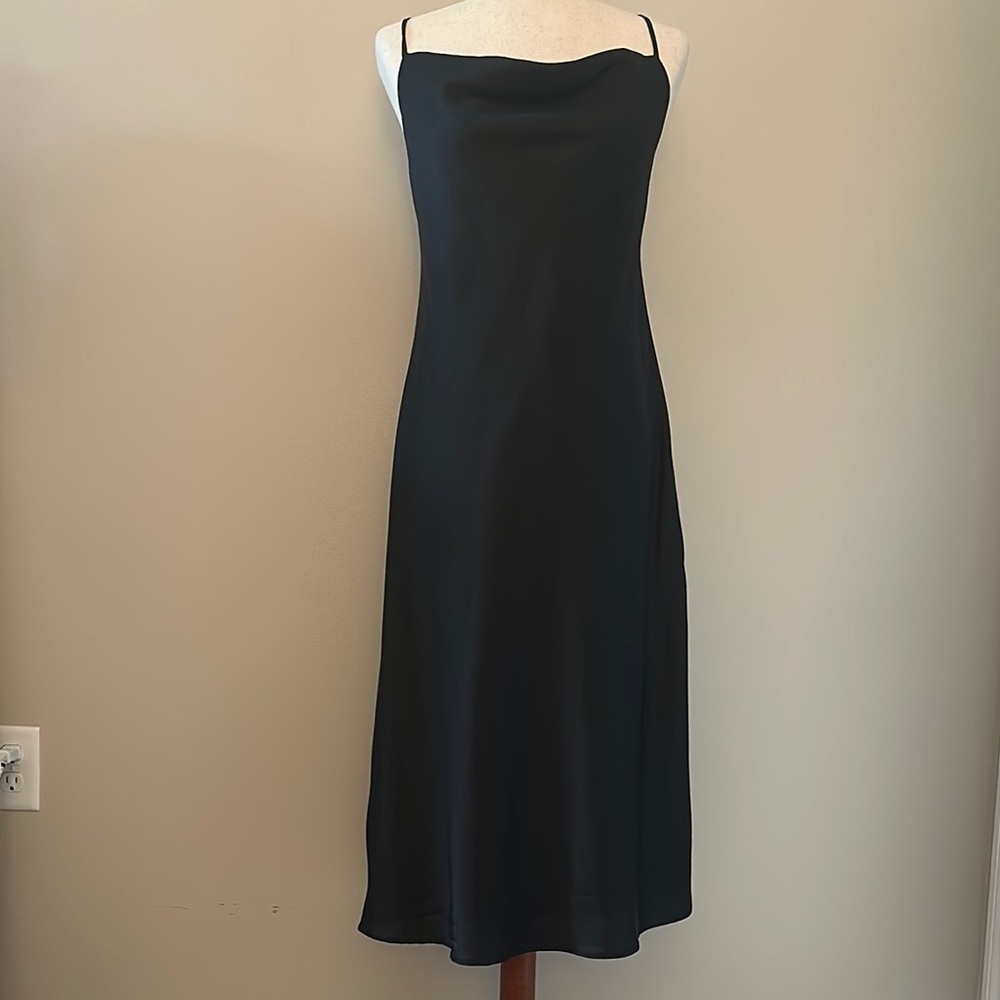 Show Me Your MuMu Verona Cowl Dress Black Sz Medium Party Wedding Timeless Chic - Picture 4 of 11